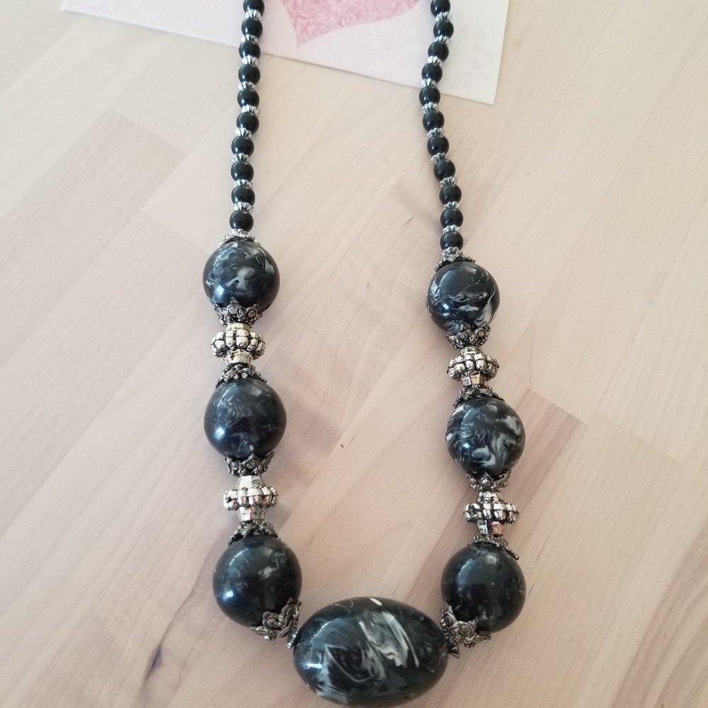 Vintage big beaded jewelry, vintage necklace